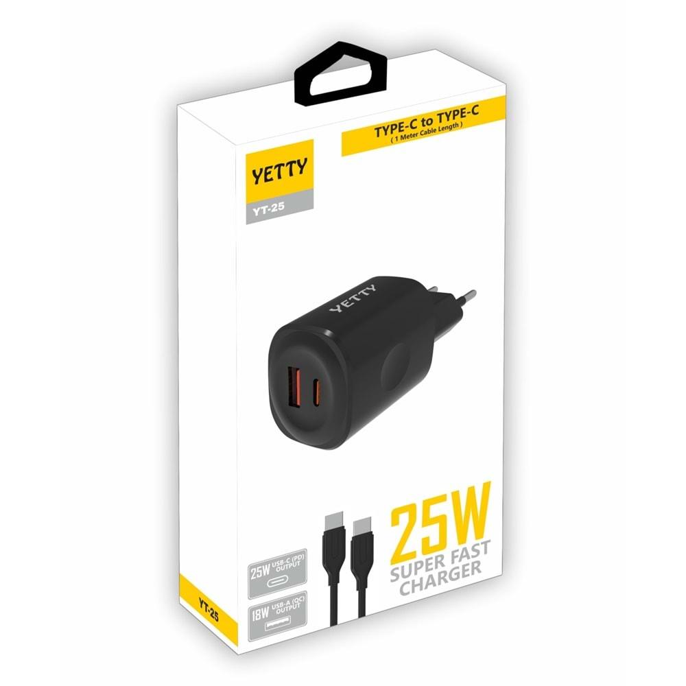 TYPE-C PD+USB 25W ŞARJ YETTY YT-25T