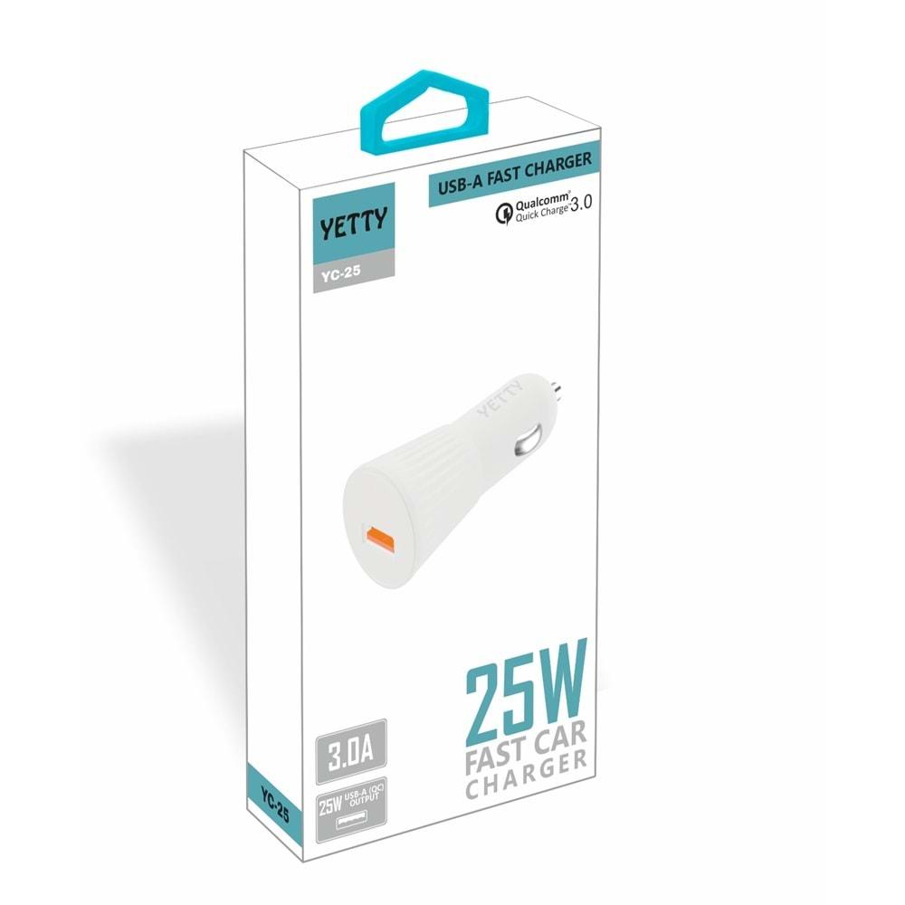 USB 25W OTO ŞARJ YETTY YC-25