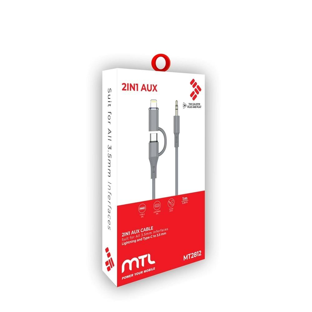 (MT2812) AUX KABLO TYPE-C TO LIGHTNING 2İN1