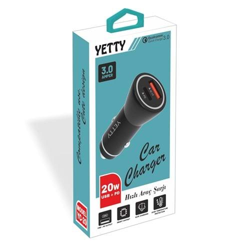 PD+USB 20W OTO ŞARJ YETTY (YC-20)