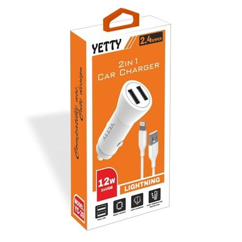 LIGHTNING 12W OTO ŞARJ YETTY (YC-30L)