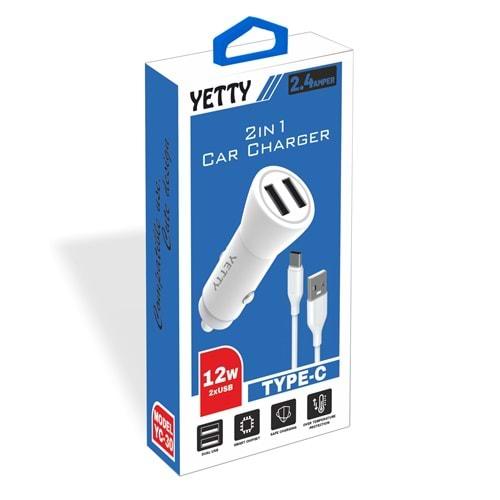 TYPE-C 12W OTO ŞARJ YETTY (YC-30T)
