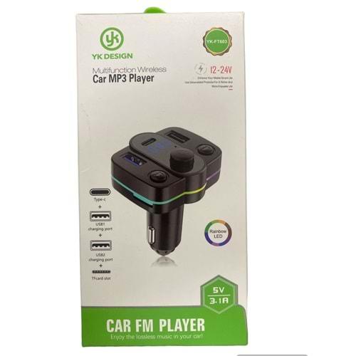 BLUETOOTH FM MODÜLATÖR (YK-FT603)