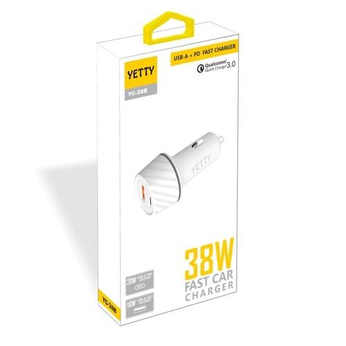 38W USB+PD OTO ŞARJ YETTY (YC-38B)