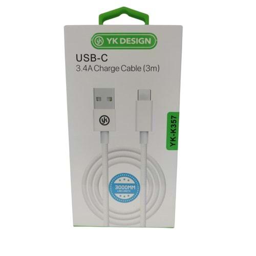 TYPE-C USB KABLO 3 METRE (YK-K357)