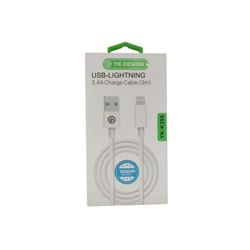 LIGHTNING USB KABLO 3 METRE (YK-K359)