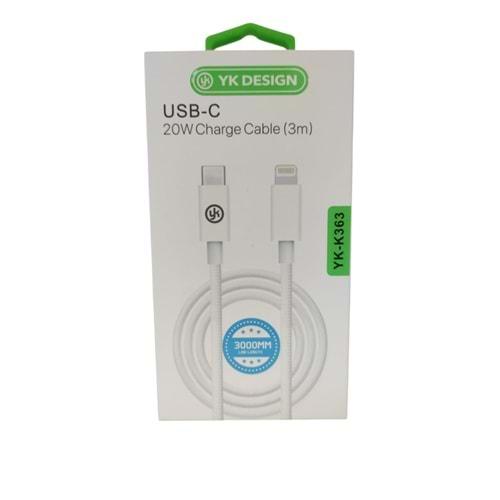 LIGHTNING TO TYPE-C KABLO 3 METRE (YK-K363)
