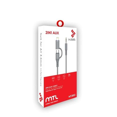 AUX KABLO TYPE-C TO LIGHTNING 2İN1 (MT2812)