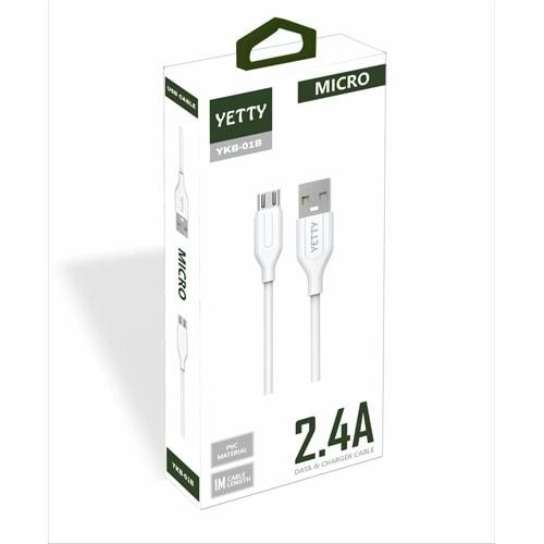MİCRO UÇ USB KABLO BEYAZ (YKB-01)-10LU