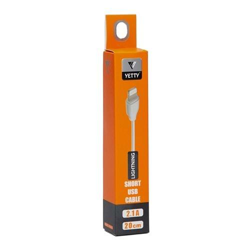 LIGHTNING USB KABLO KISA BEYAZ (YKB-05)-10LU
