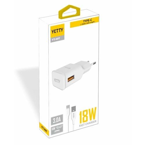 TYPE-C 18W ŞARJ YETTY (YT-40T)-5Lİ